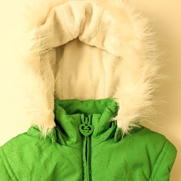 PLACE Girls Green Vest with Hood Side 7/8 - Picture 4 of 15